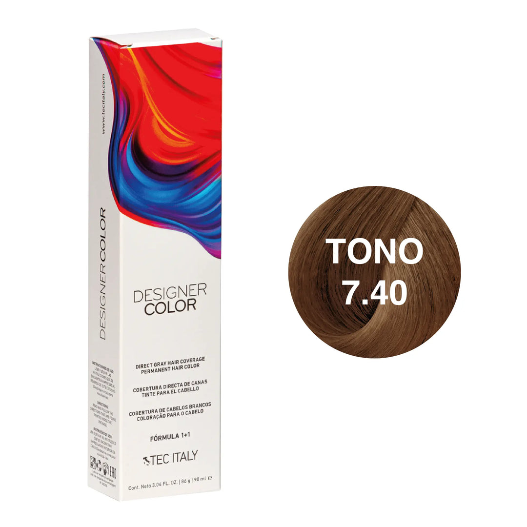 Tinte Tec Italy Designer Color 7.40 Rubio Cobre Luminoso Tec Italy