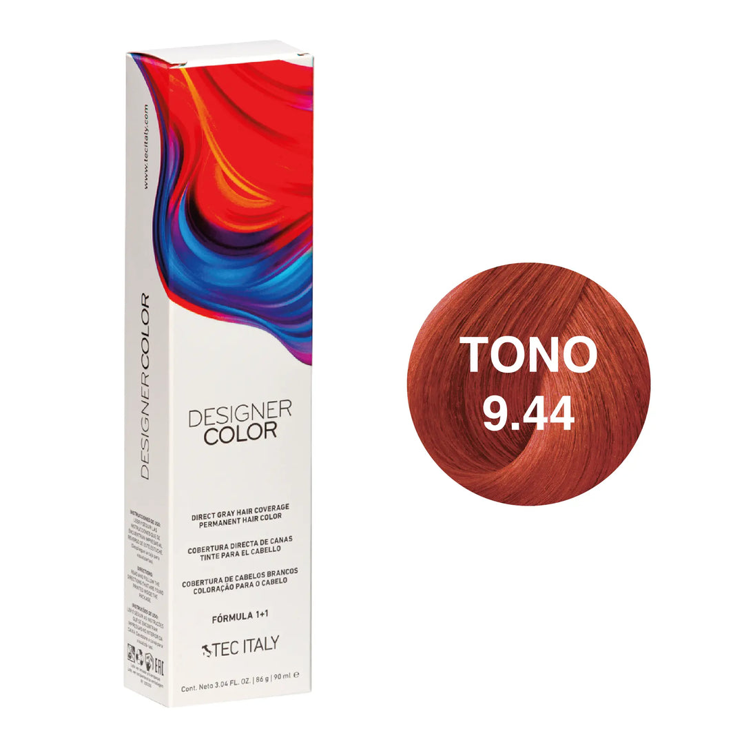 Tinte Tec Italy Designer Color 9.44 Rubio Clarísimo Cobre Intenso Tec Italy