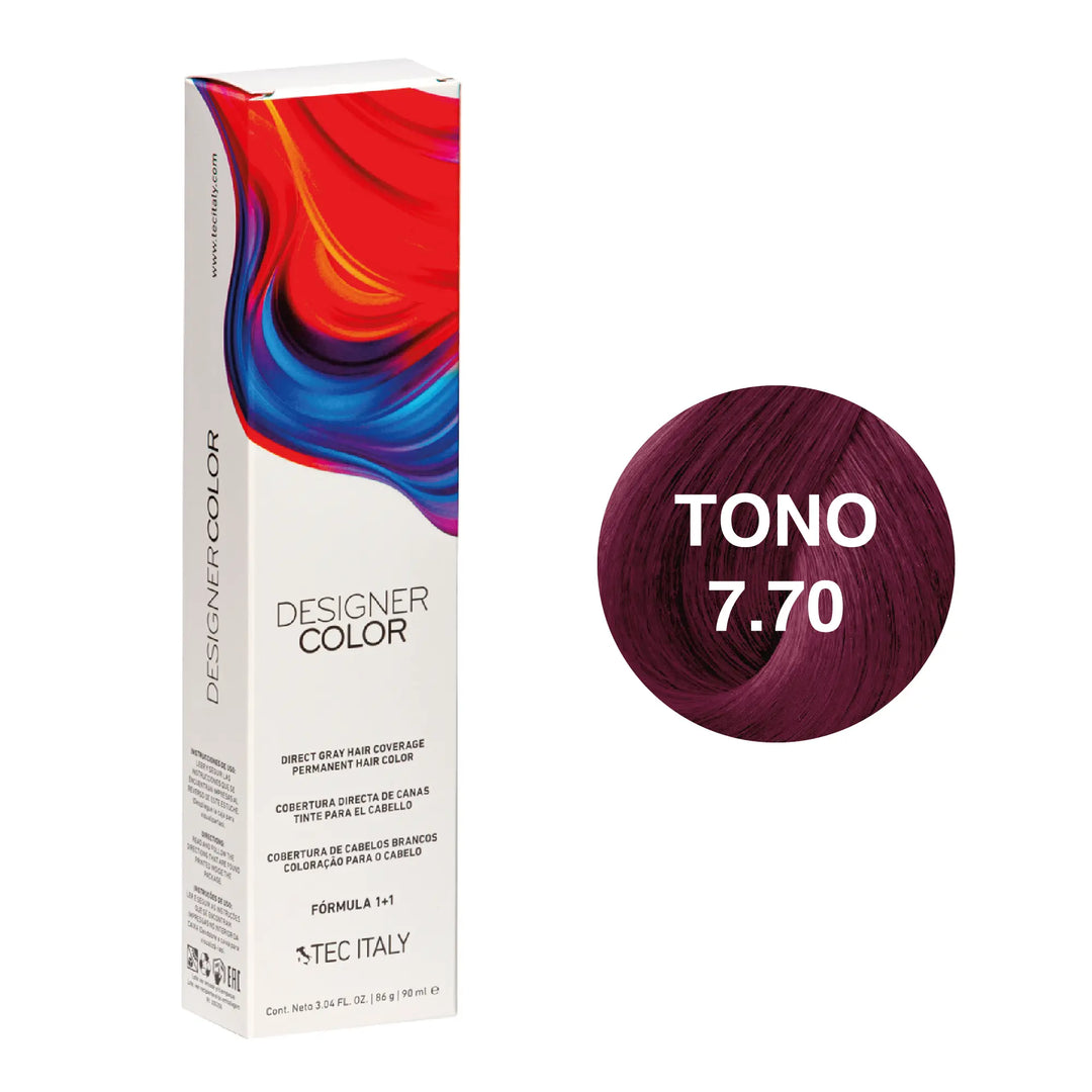Tinte Tec Italy Designer Color 7.70 Rubio Violeta Profundo Tec Italy