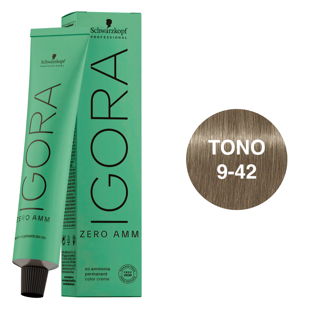 Igora Zero AMM Tinte Permanente 9-42 Rubio Muy Claro Beige Ceniza 60ml