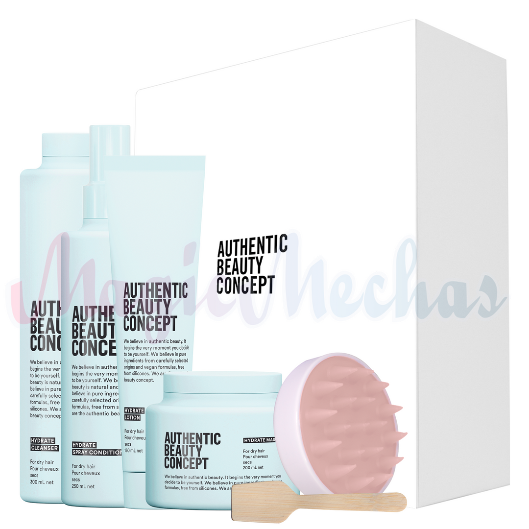 Kit Authentic Beauty Concept Hydrate Shampoo + Acondicionador Spray + Mascarilla + Lotion + Obsequios. Authentic Beauty Concept
