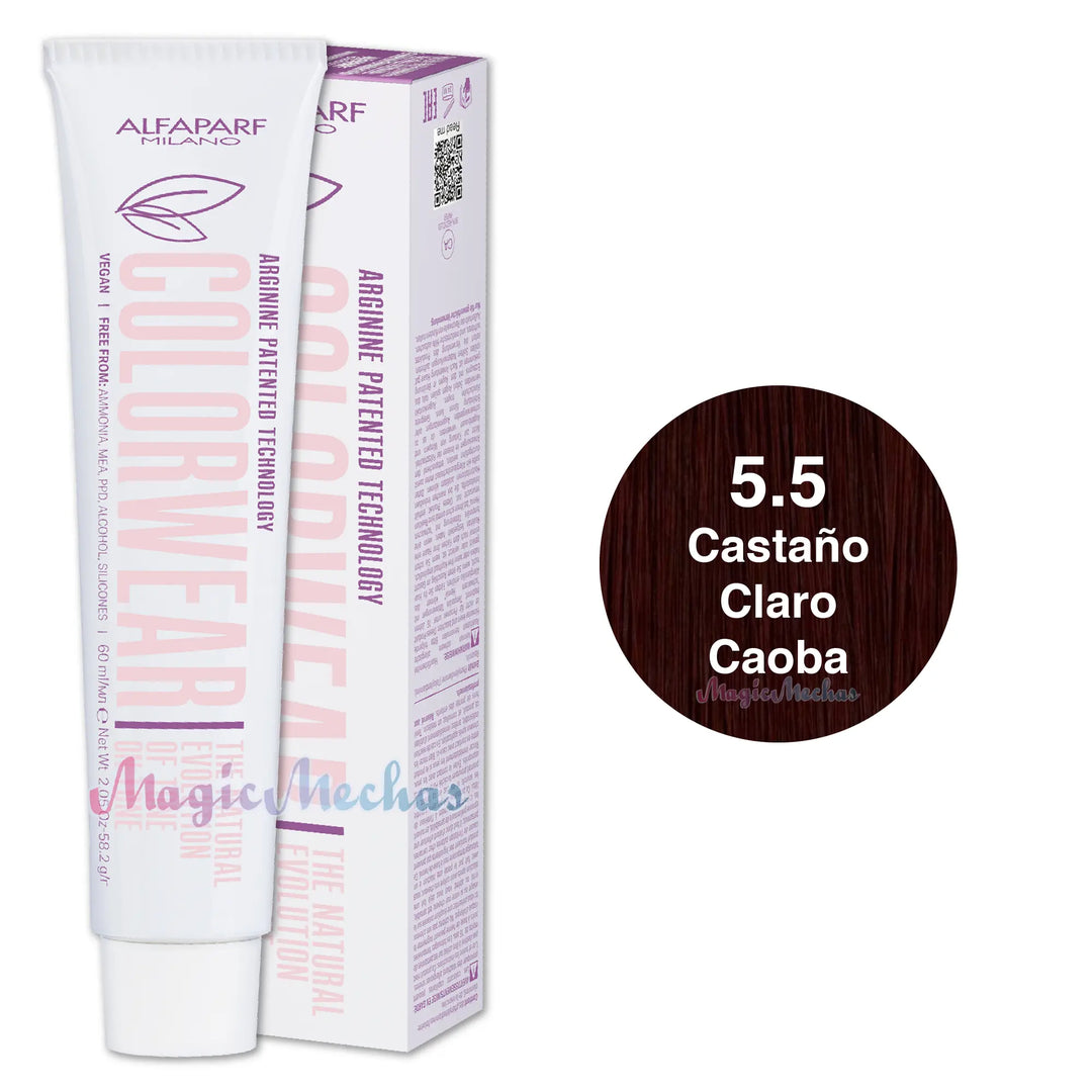 Alfaparf Colorwear Tintes Tono Sobre Tono # 5.5 Castaño Claro Dorado Caoba Alfaparf