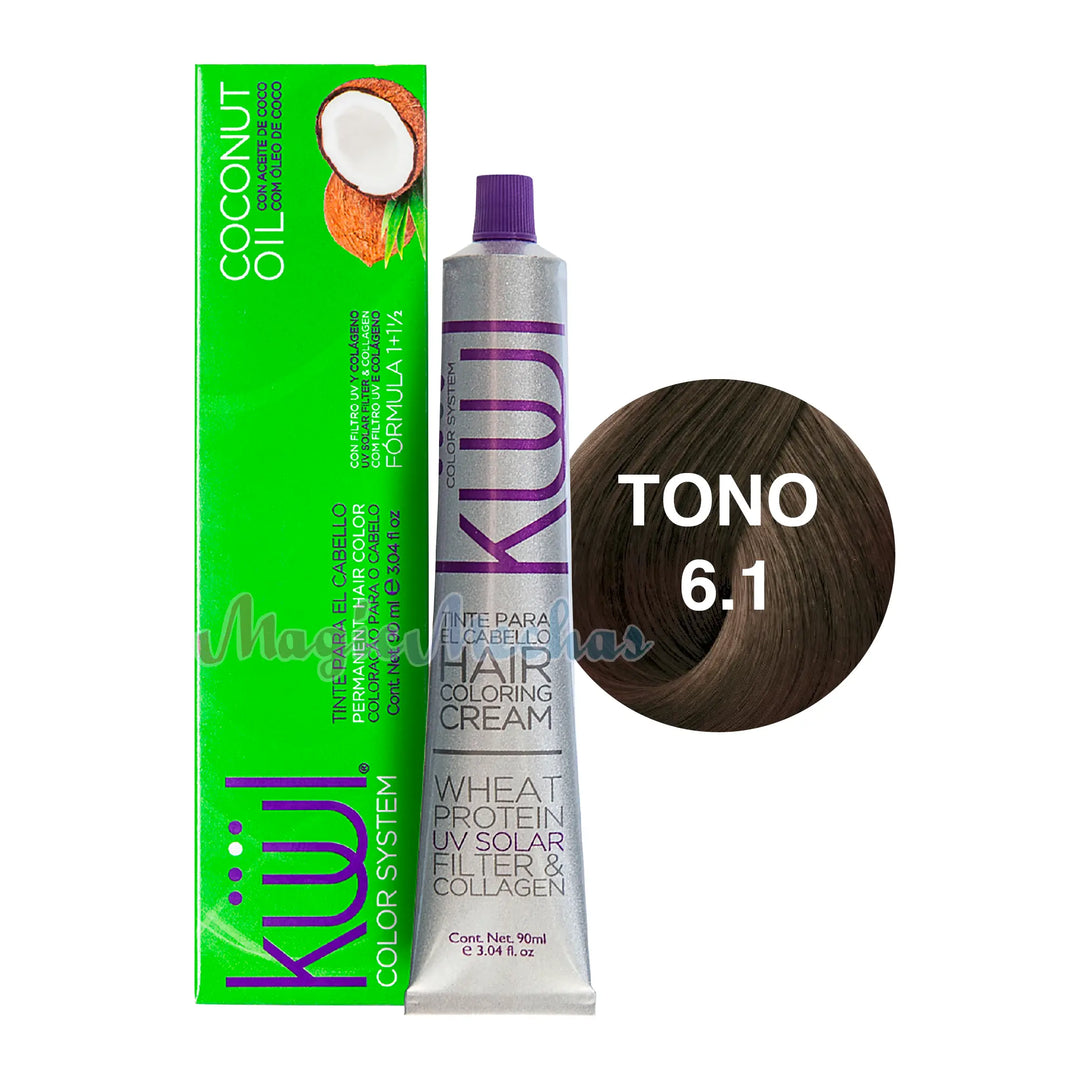 Tinte Kuul 6.1 Rubio Oscuro Cenizo 90ml Kuul