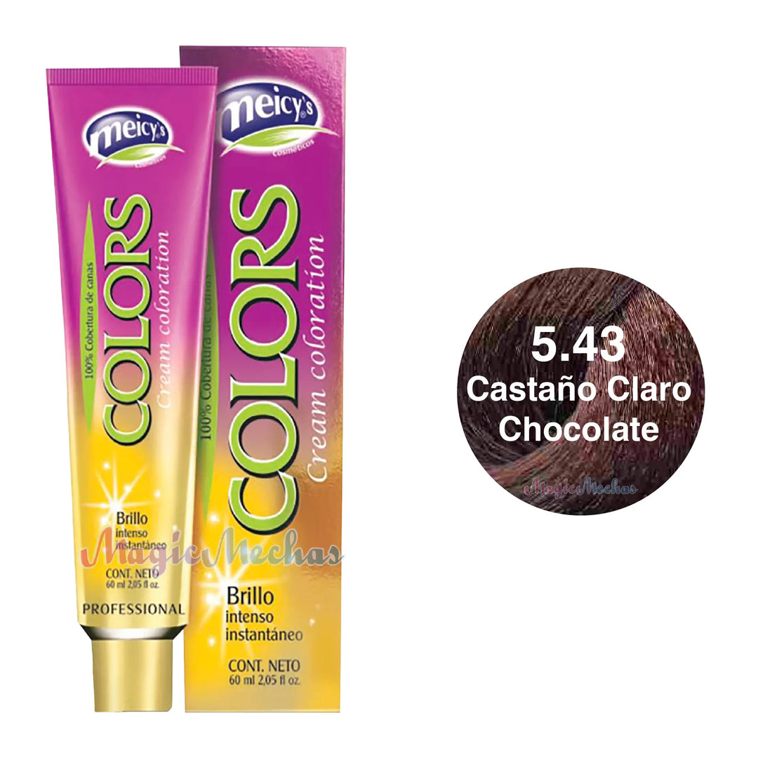 Meicys Tinte Colors Permanente 5.43 Castaño Claro Chocolate 60mL Meicys