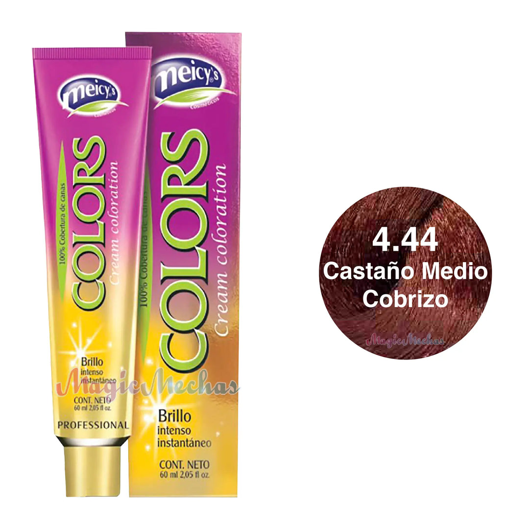 Meicys Tinte Colors Permanente 4.44 Castaño Claro Natural 60mL Meicys