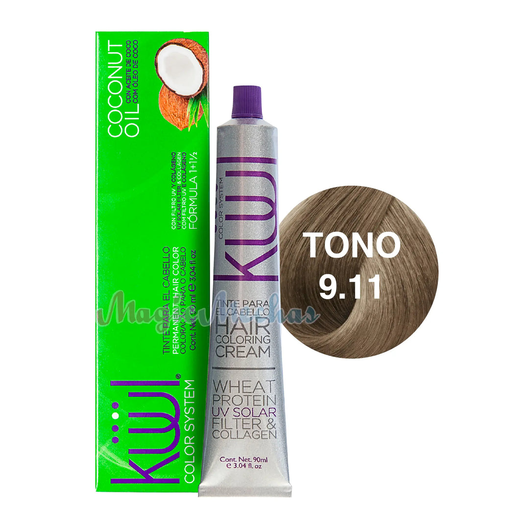Tinte Kuul 9.11 Rubio Clarísimo Cenizo Intenso 90ml Kuul