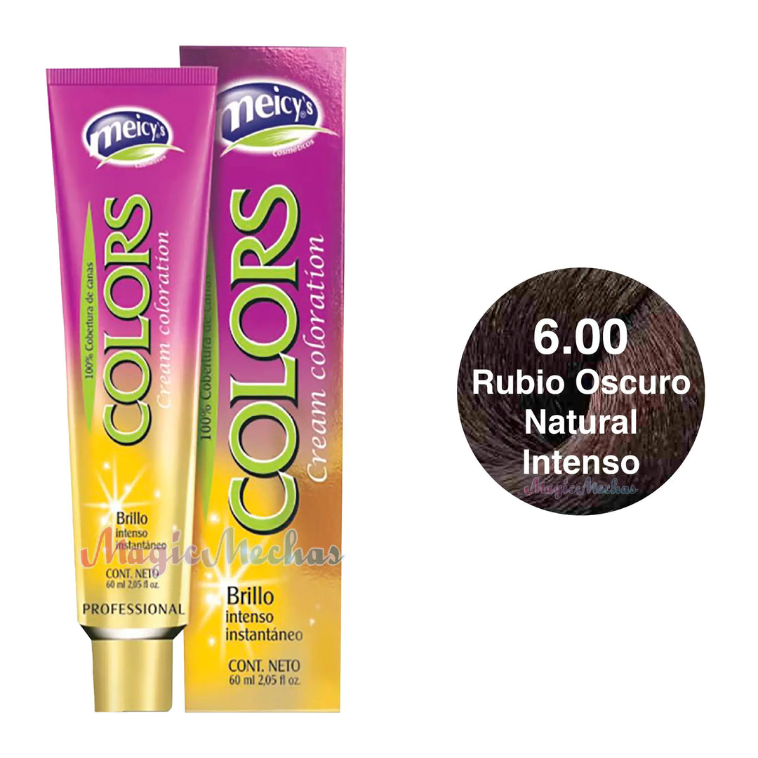 Meicys Tinte Colors Permanente 6.00 Rubio Oscuro Natural Intenso 60mL Meicys