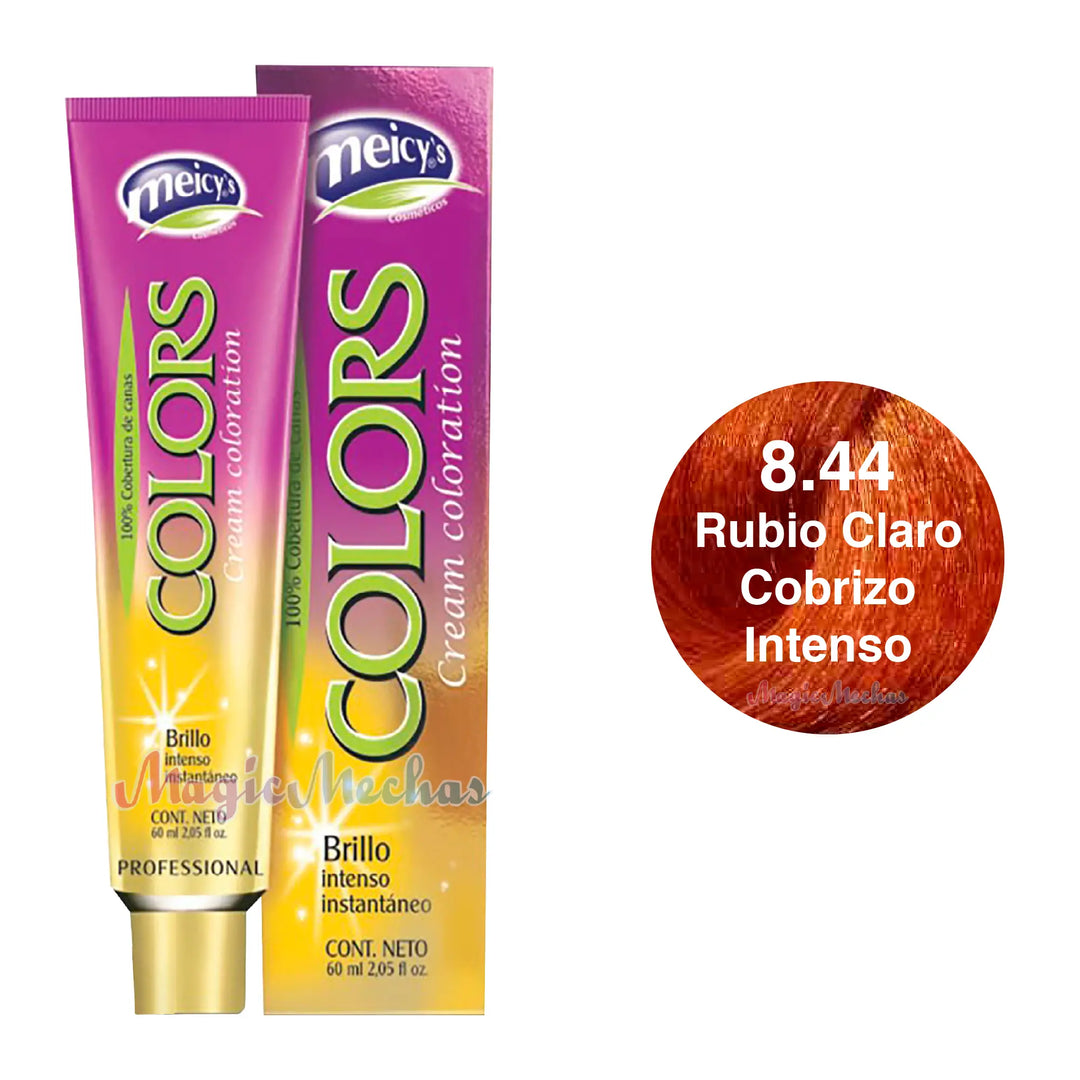 Meicys Tinte Colors Permanente 8.44 Rubio Claro Cobrizo Intenso 60mL Meicys