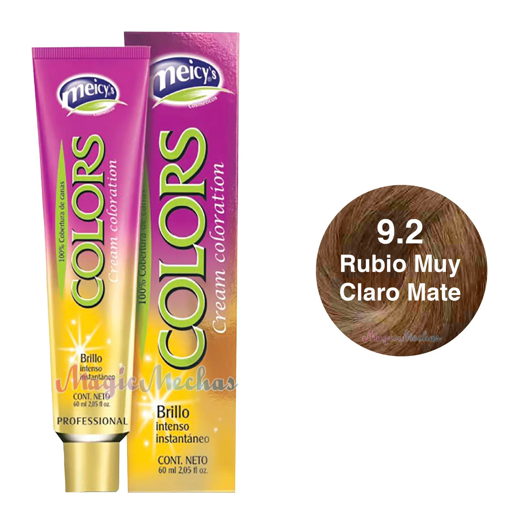 Meicys Tinte Colors Permanente 9.2 Rubio Muy Claro Mate 60mL Meicys