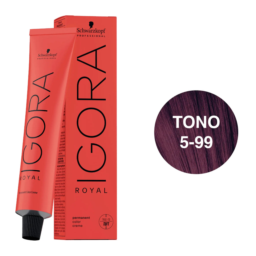 Igora Royal Tono 5-99 Castaño Claro Violeta Intenso 60mL - Magic Mechas