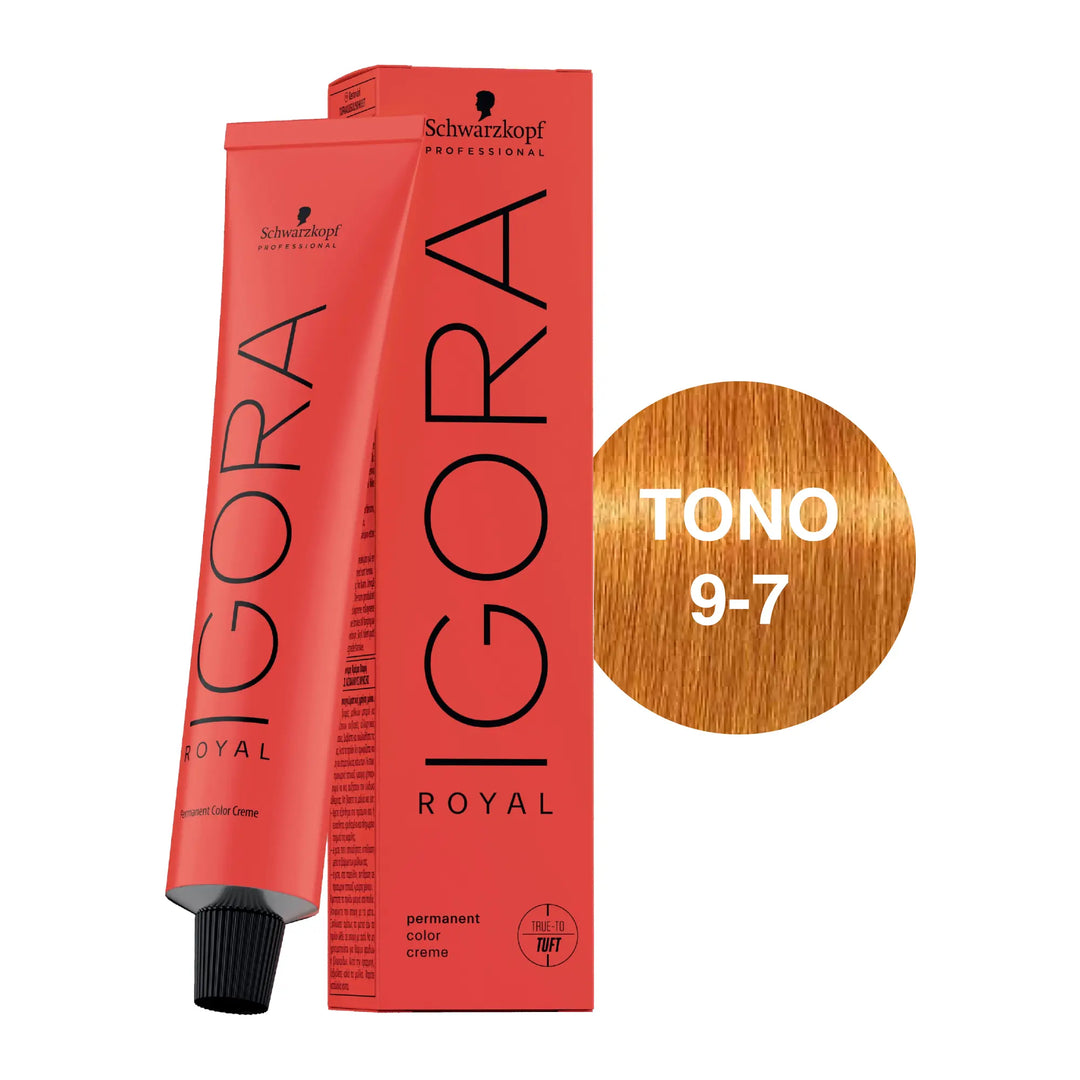 Igora Royal Tono 9-7 Rubio Muy Claro Cobrizo 60ml Schwarzkopf Professional