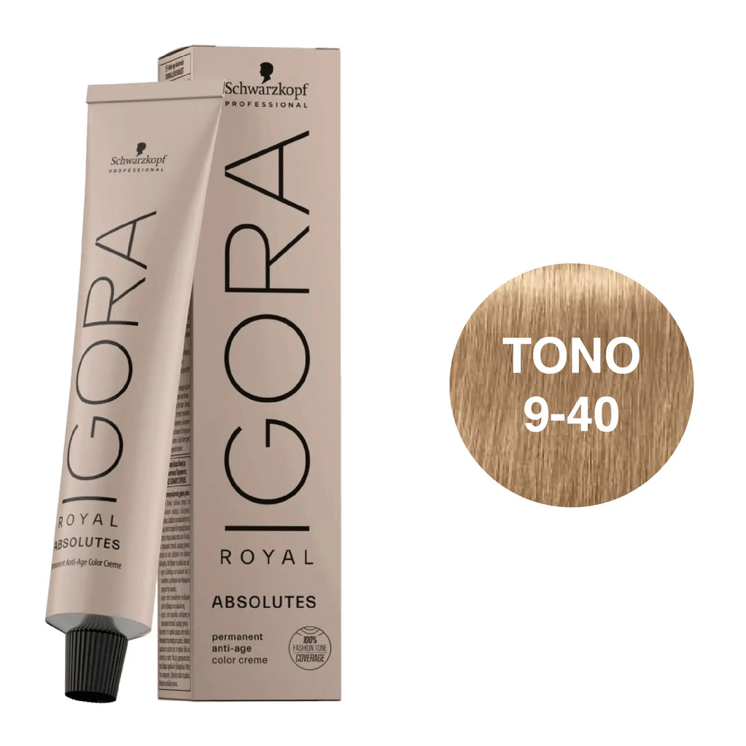 Igora Royal Absolutes Tono 9-40 Rubio Muy Claro Beige Natural 60mL - Magic Mechas