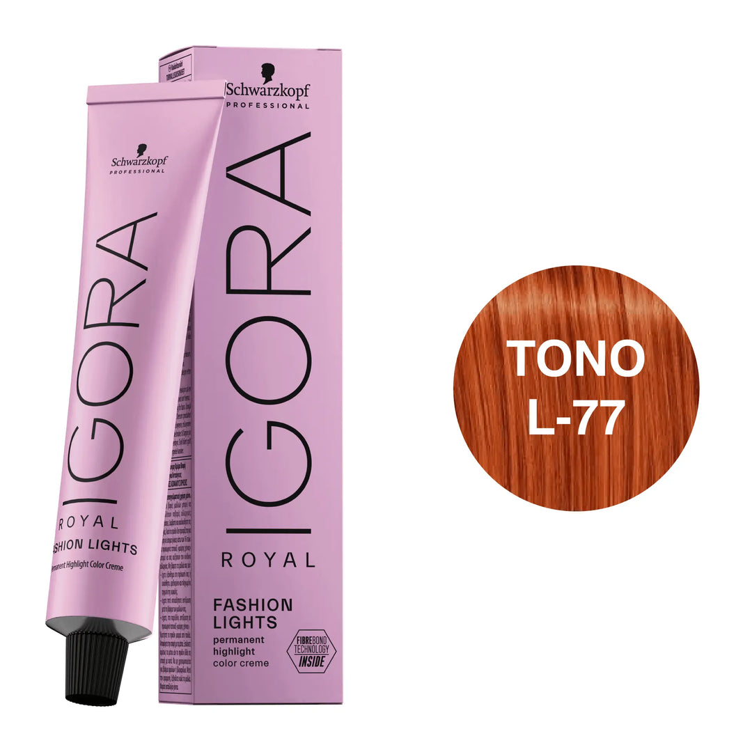 Igora Royal Fashion Lights Tono L-77 Cobrizo Intenso 60mL - Magic Mechas