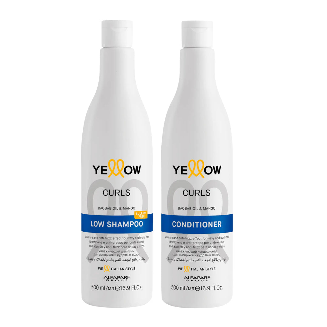 Kit Yellow Curls Low Shampoo + Acondicionador - Magic Mechas