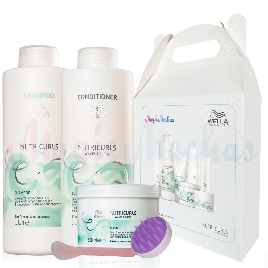 Kit2 Wella Nutricurls Shampoo + Acondicionador + Mascarilla Wella