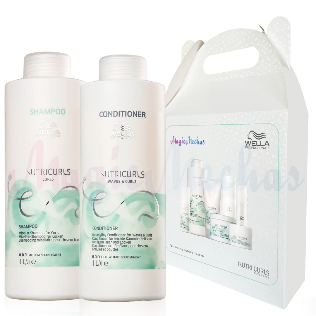 Kit4 Wella Nutricurls Shampoo + Acondicionador Wella