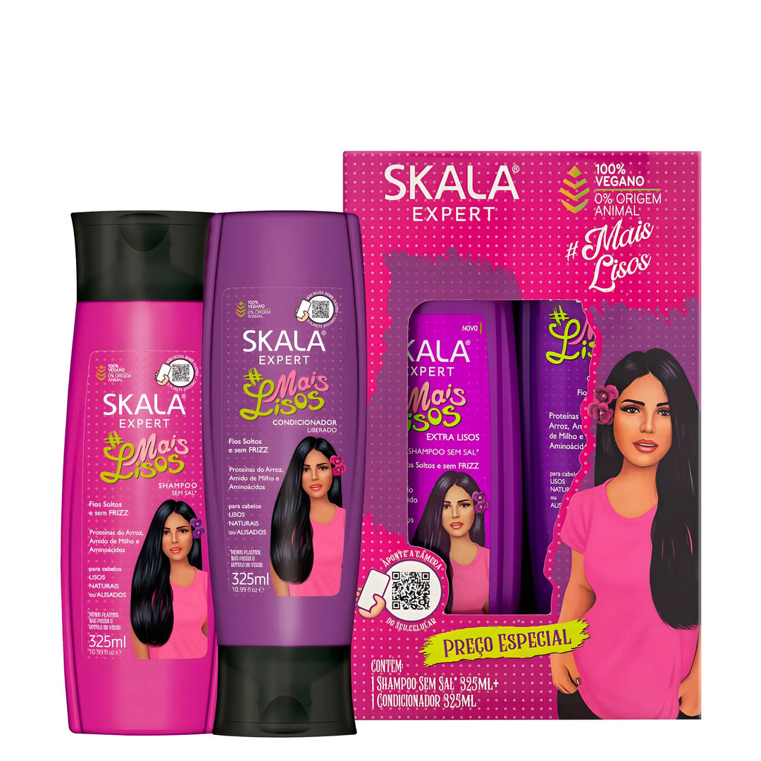 Kit Mais Lisos Shampoo + Acondicionador 325ml Skala