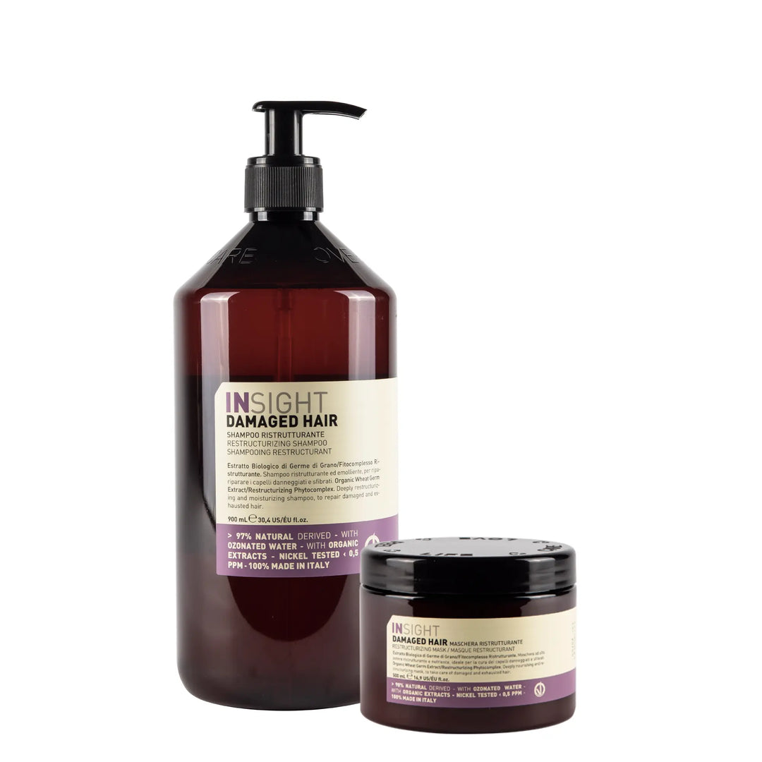 Kit Insight Damaged Hair Restructurizing Shampoo 900ml + Mascarilla 500ml Insight