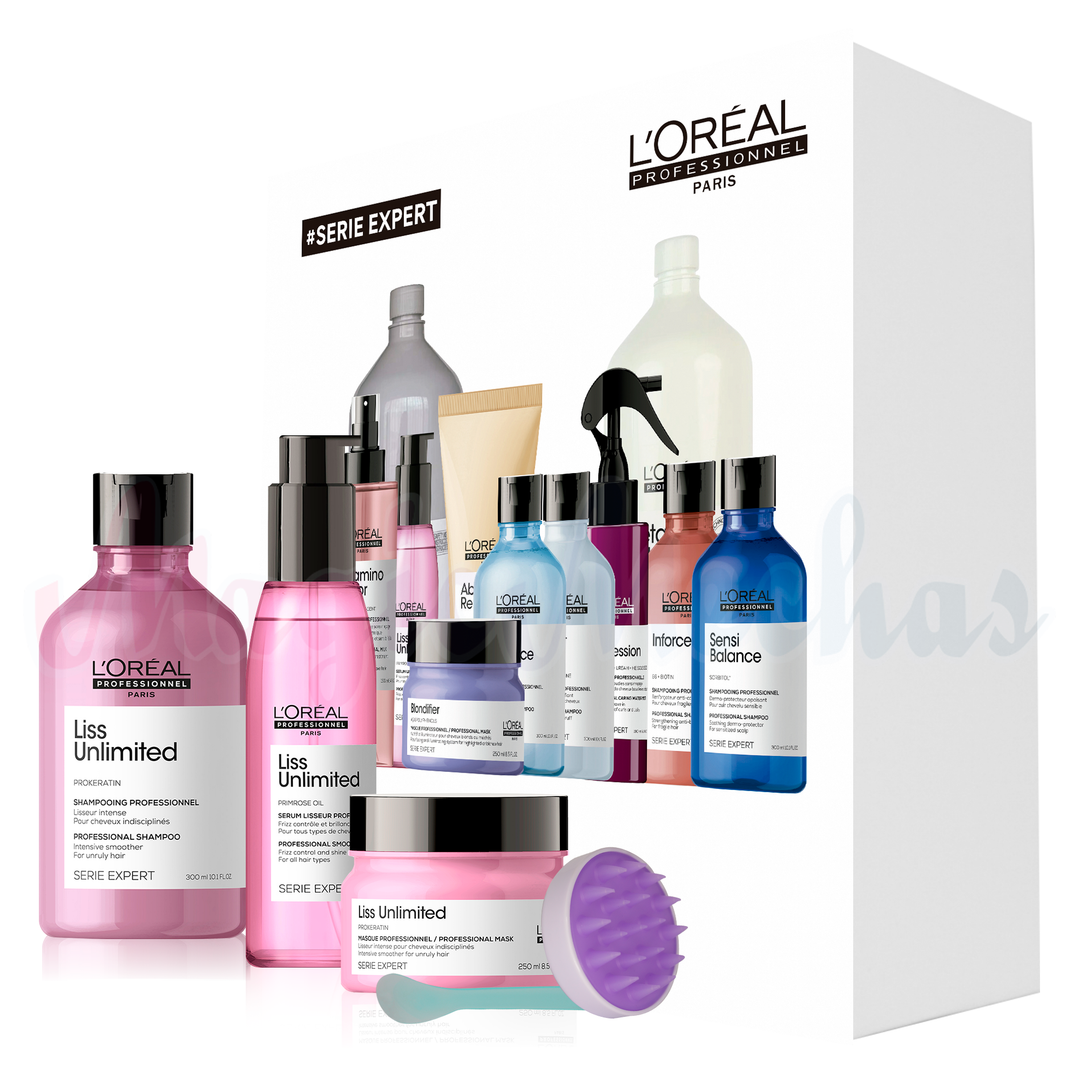 Kit Serie Expert Liss Unlimited Shampoo + Mascarilla + Serum Loreal Profesional