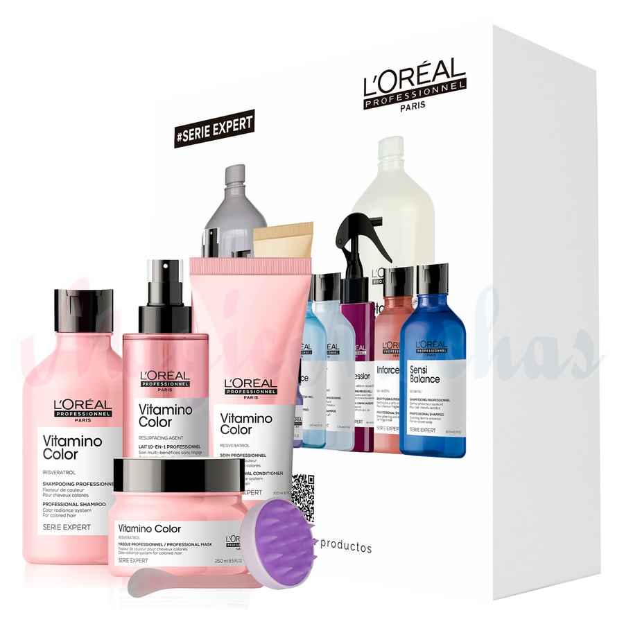 Kit Serie Expert Vitamina Color Shampoo + Acondicionador + Mascarilla + Tratamiento 10 en 1 Loreal Profesional