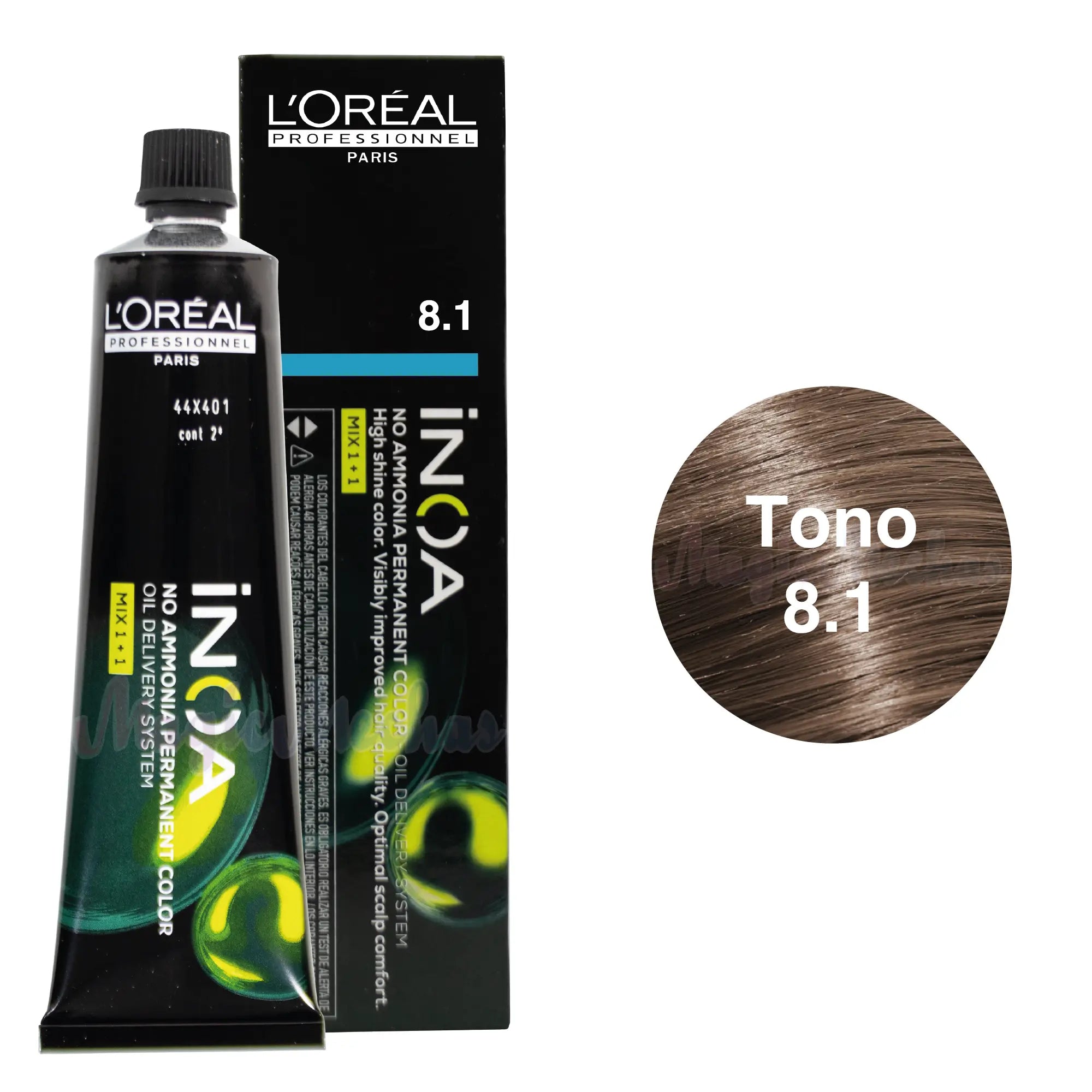 Tinte Inoa Tono 8.1 Rubio Claro Ceniza 60ml Loreal Profesional