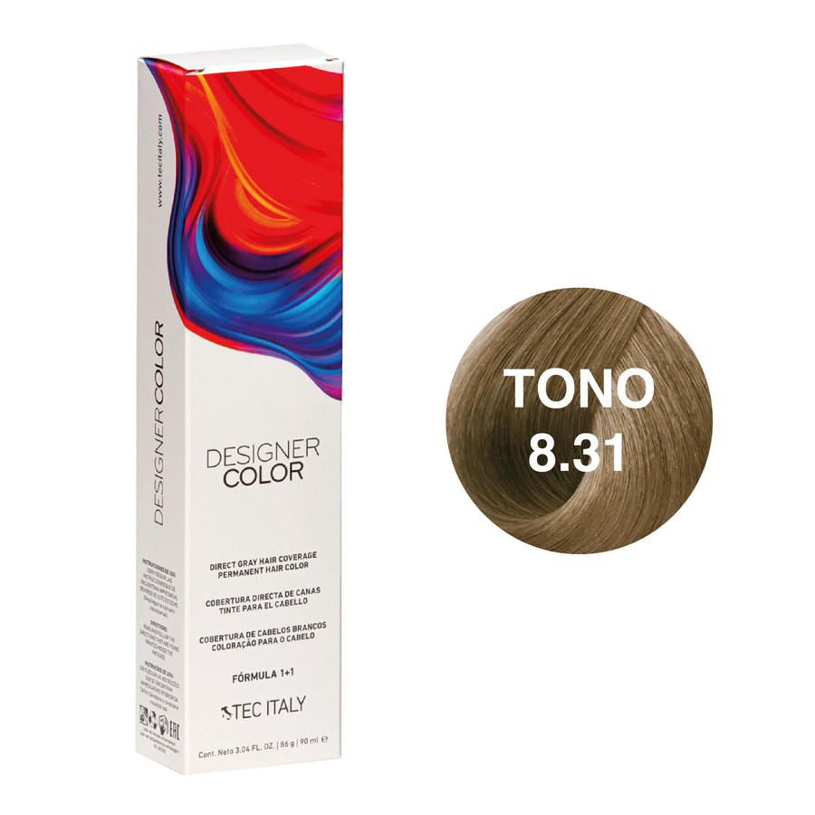 Tec Italy Tinte 8.31 Rubio Dorado Cenizo de 90ml Tec Italy