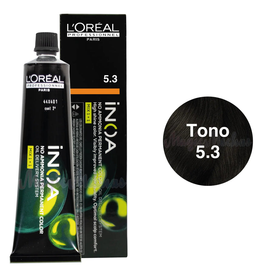 Tinte Inoa Tono 5.3 Castaño Claro Dorado 60ml Loreal Profesional