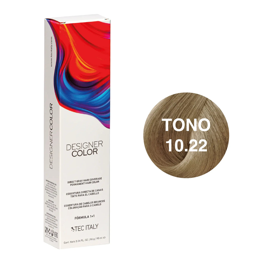 Tinte Tec Italy Designer Color 10.22 Rubio Extra-Claro Nacarado Profundo Tec Italy