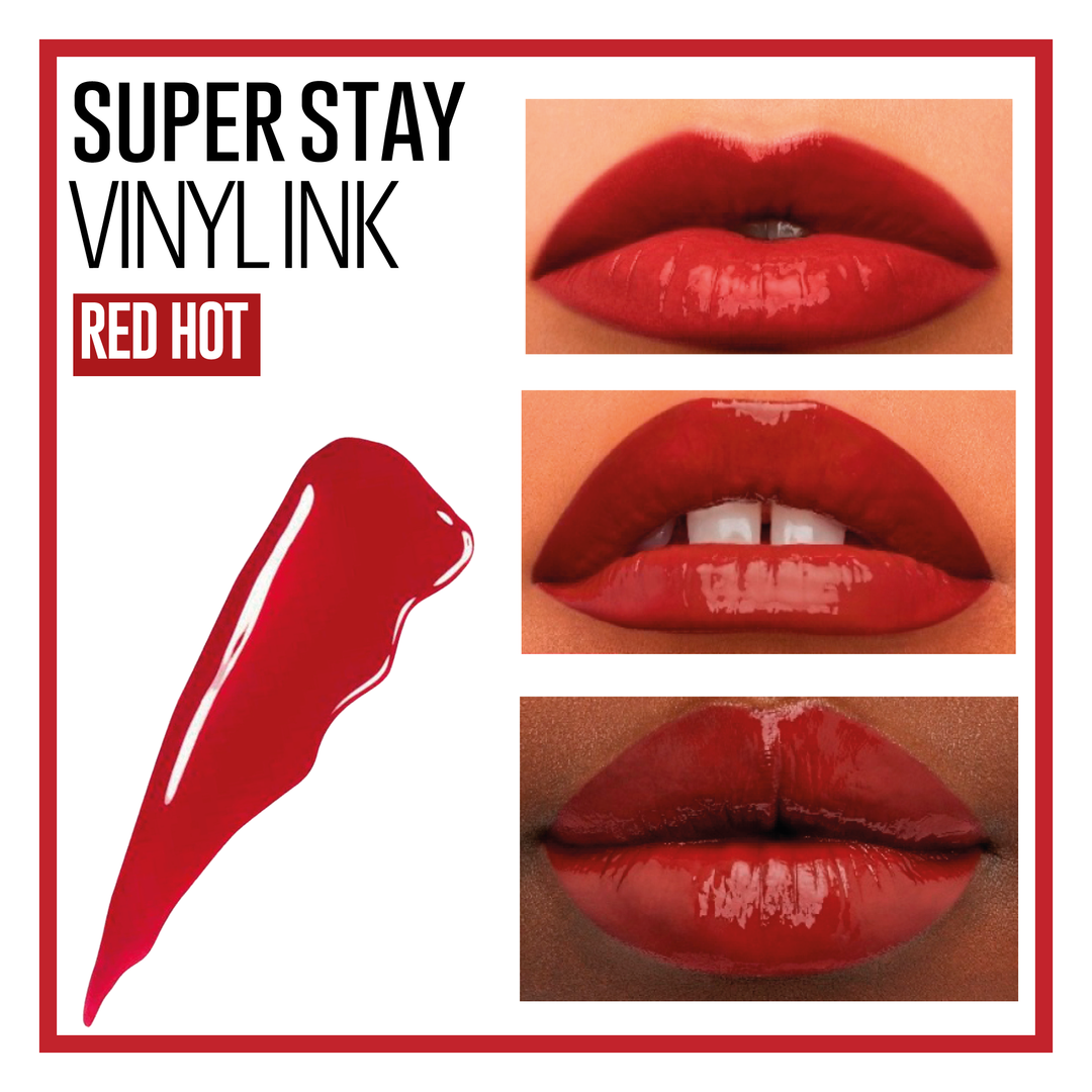 Labial Maybelline Super Stay Vinyl Ink #25 Red Hot Maybelline