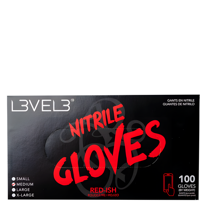 L3vel 3 Guantes Profesionales de Nitrilo Red