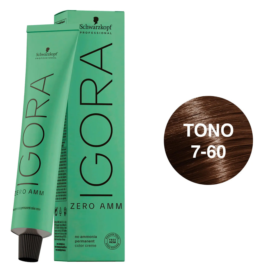 Igora Zero AMM Tinte Permanente 7-60 Rubio Medio Chocolate Natural 60ml Schwarzkopf Professional