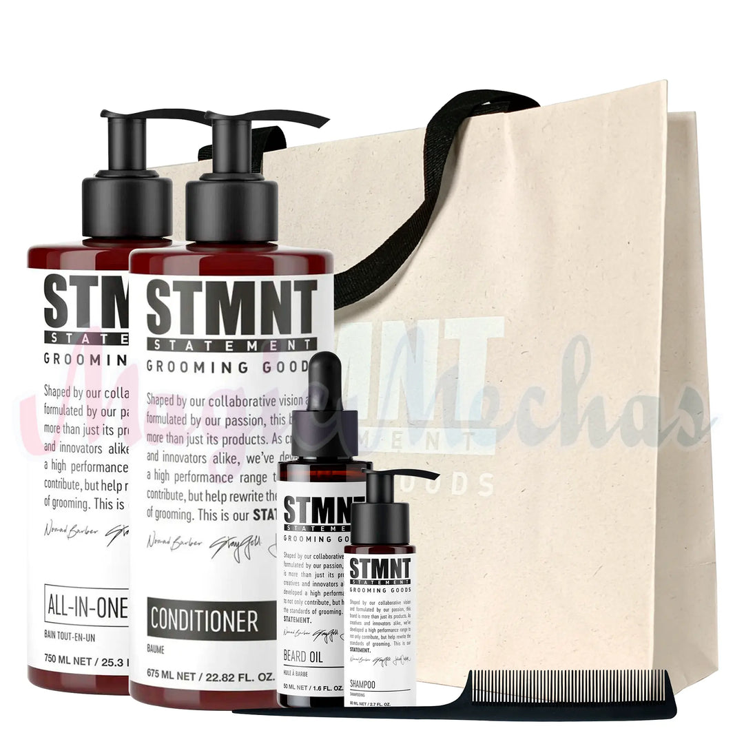 Kit STMNT Shampoo All in One Cleanser + Acondicionador + Aceite Para Barba + Obsequios STMNT