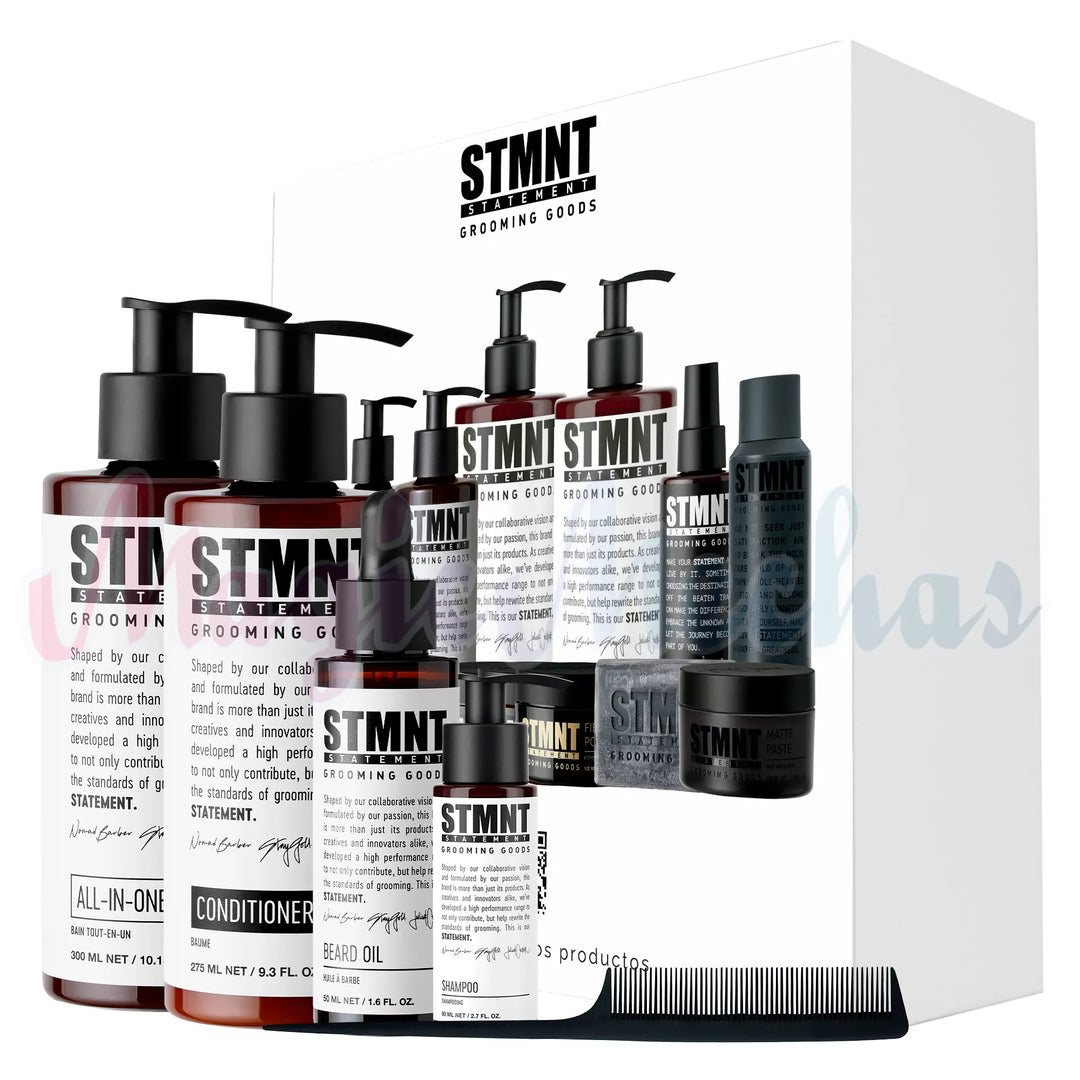 Kit STMNT Shampoo All in One Cleanser + Acondicionador + Aceite Para Barba + Obsequios STMNT