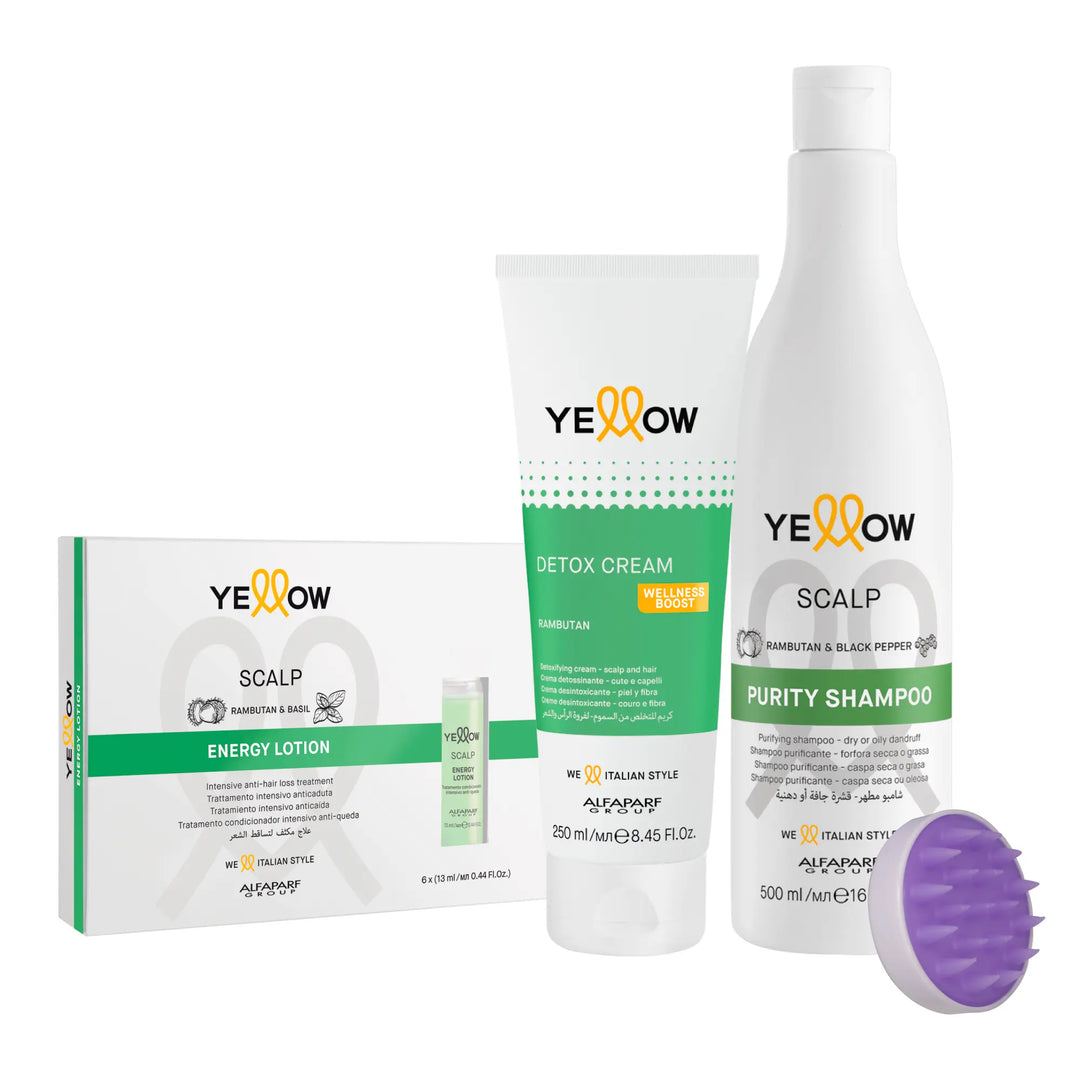 Kit Yellow Scalp Shampoo + Detox Cream + Energy Lotion Yellow