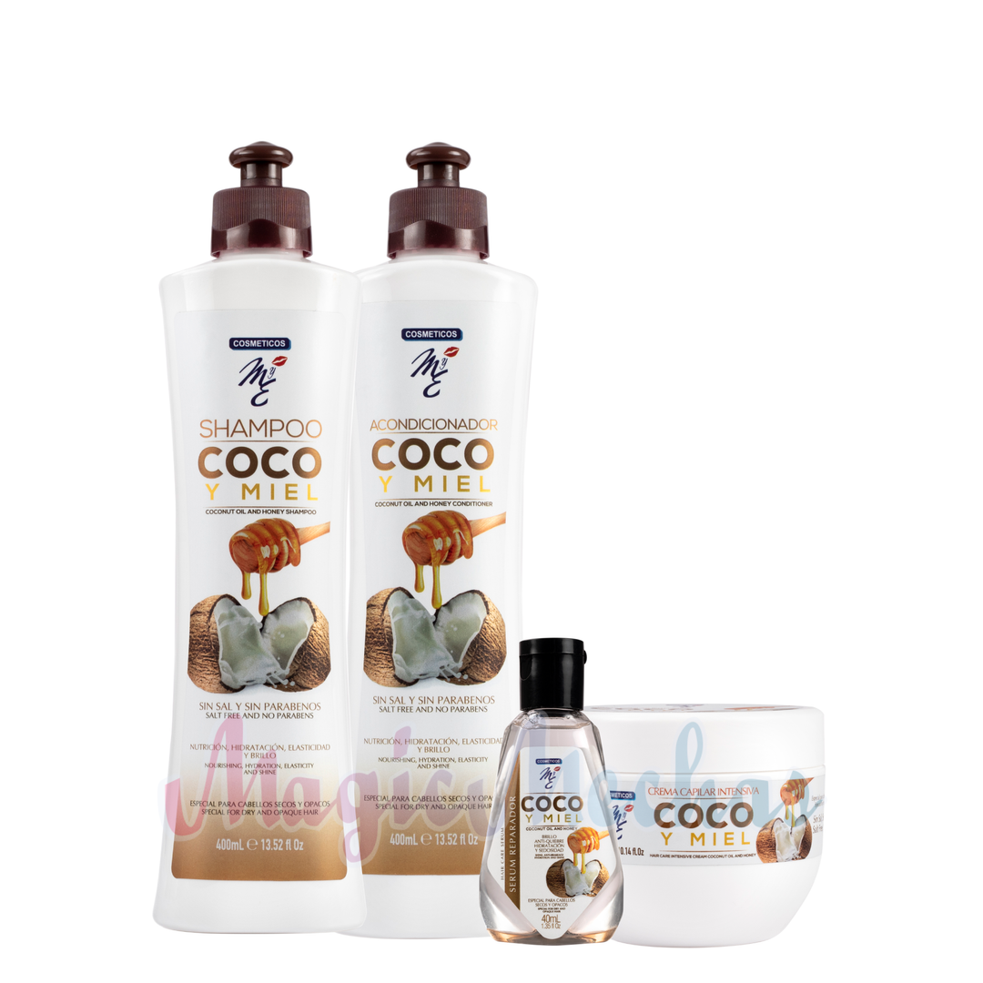 Kit MyE Coco Y Miel Shampoo + Acondicionador + Crema Capilar + Serum MYE