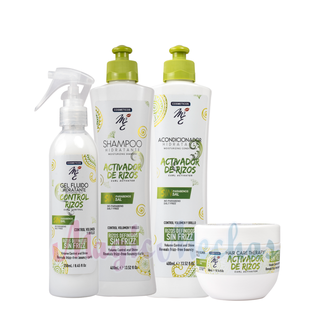 Kit MyE Activador De Rizos Shampoo + Acondicionador + Tratamiento + Gel Fluido Hidratante MYE
