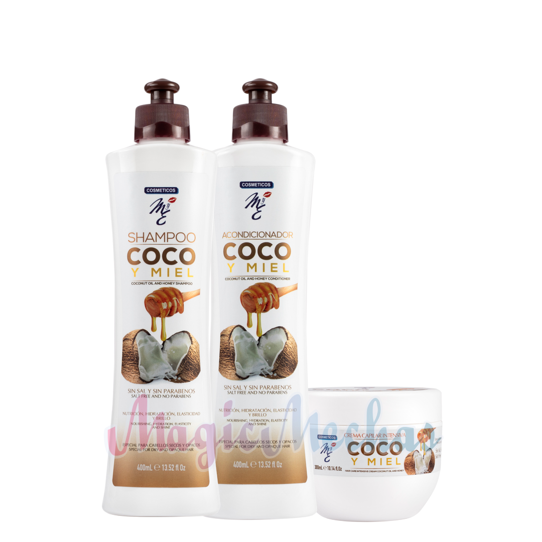 Kit MyE Coco Y Miel Shampoo + Acondicionador + Crema Capilar MYE