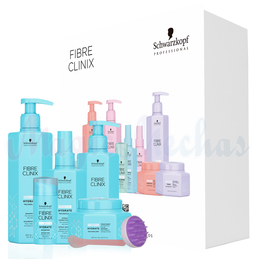 Kit Fibre Clinix Hydrate Shampoo + Acondicionador + Spray Acondicionador + Tratamiento + Potenciador Hidratante Schwarzkopf Professional