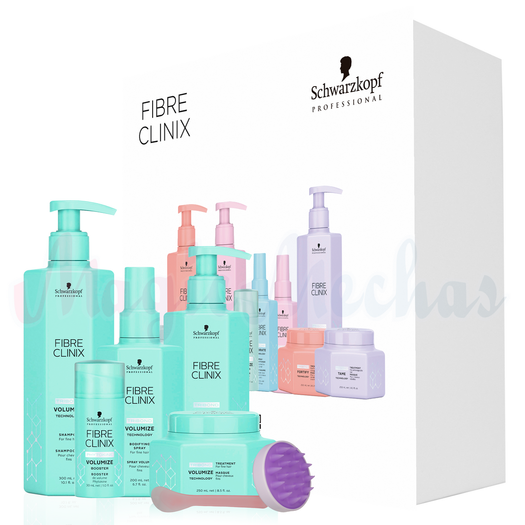 Kit Fibre Clinix Volumize Shampoo + Acondicionador + Tratamiento + Spray Volumen + Potenciador De Volumen Schwarzkopf Professional