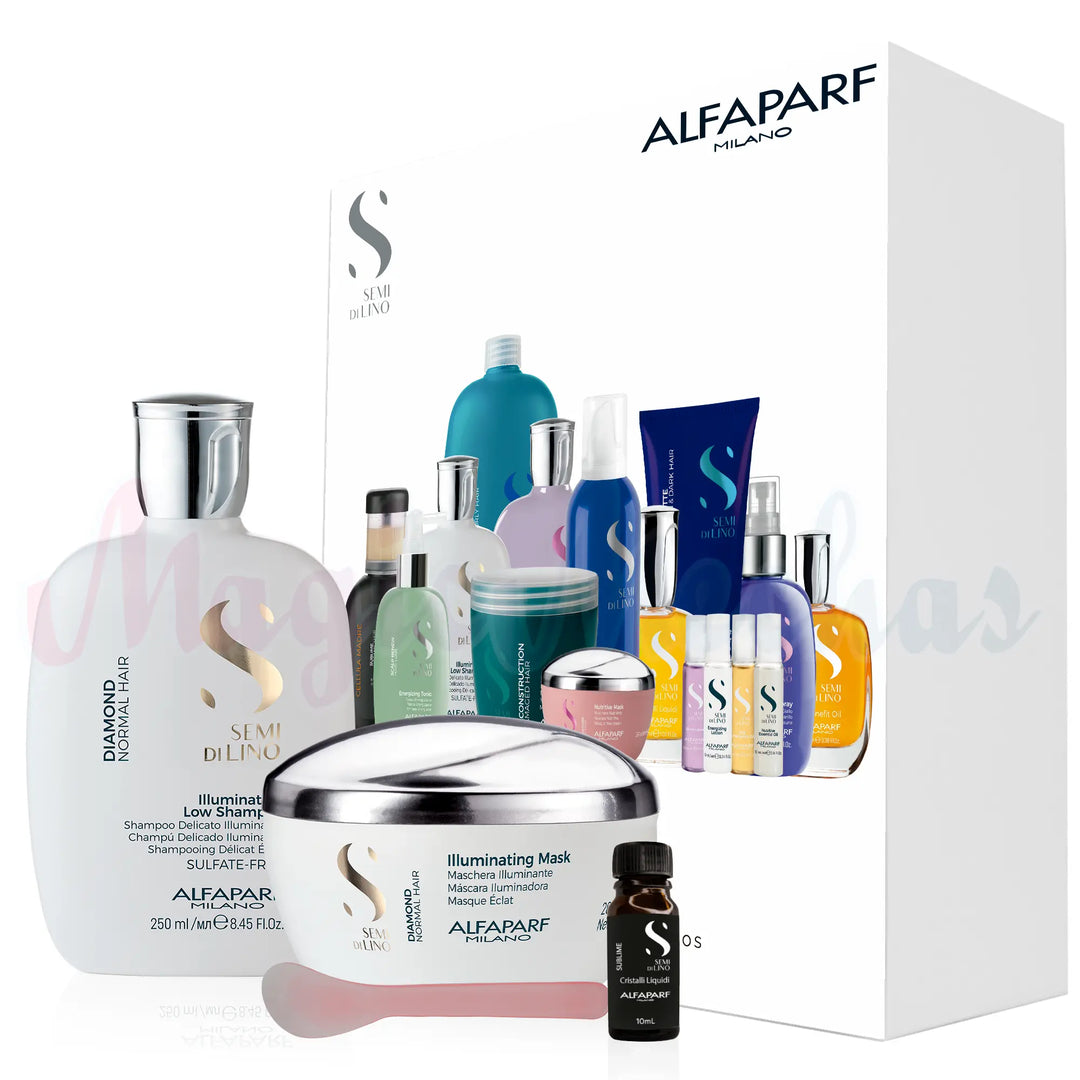 Kit Alfaparf Semi Di Lino Diamond Normal Hair Shampoo + Mascarilla + Obsequio Alfaparf