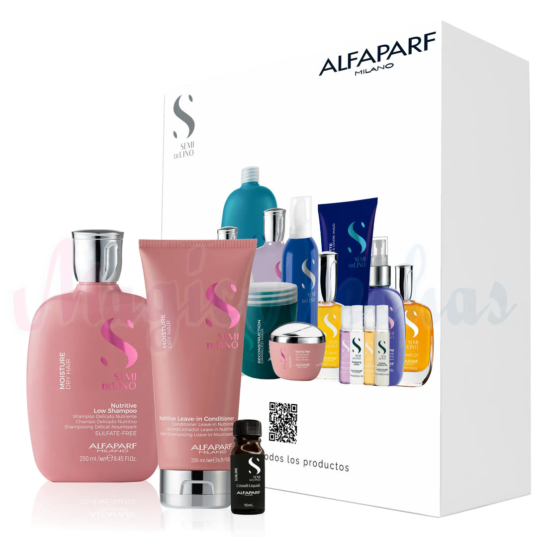 Kit Alfaparf Semi Di Lino Moisture Dry Hair Shampoo + Acondicionador Alfaparf