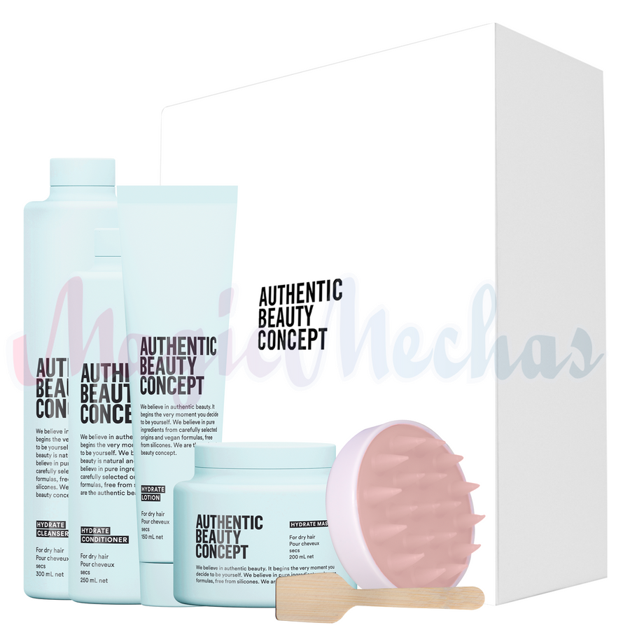 Kit Authentic Beauty Concept Hydrate Shampoo + Acondicionador + Mascarilla + Lotion + Obsequios. Authentic Beauty Concept