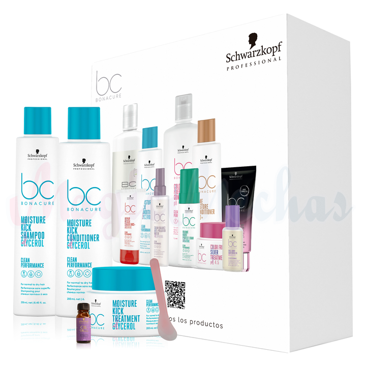 Kit 2 Bonacure Moisture Kick Shampoo + Acondicionador + Mascarilla Schwarzkopf Professional