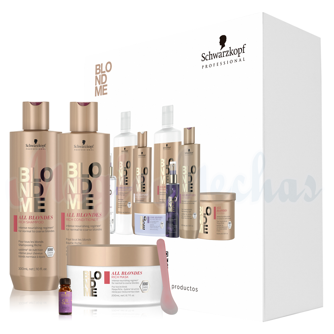 Kit Blondme All Blondes Rich Shampoo + Mascarilla + Acondicionador Schwarzkopf Professional