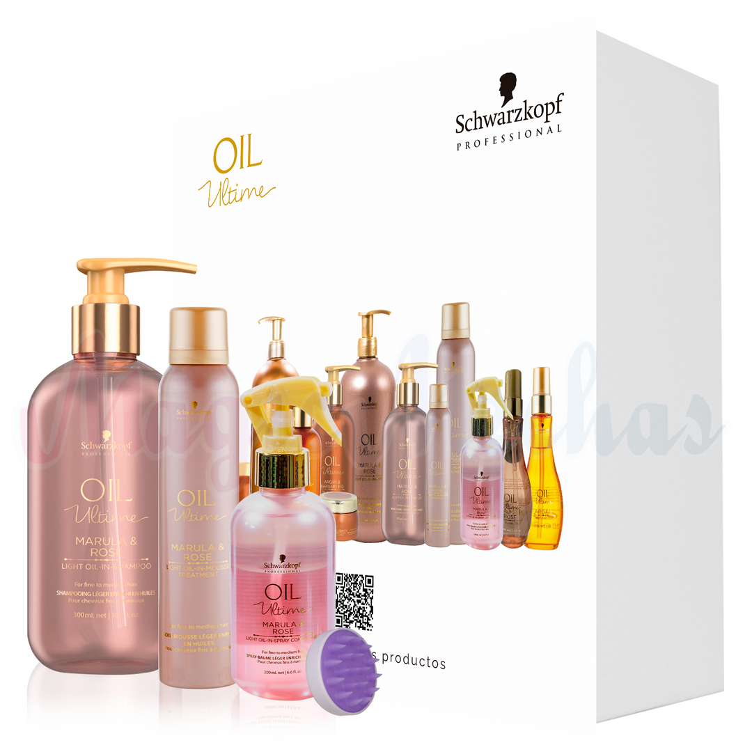 Kit Oil Ultime Shampoo + Spray Acondicionador + Mousse Marula & Rose Schwarzkopf Professional