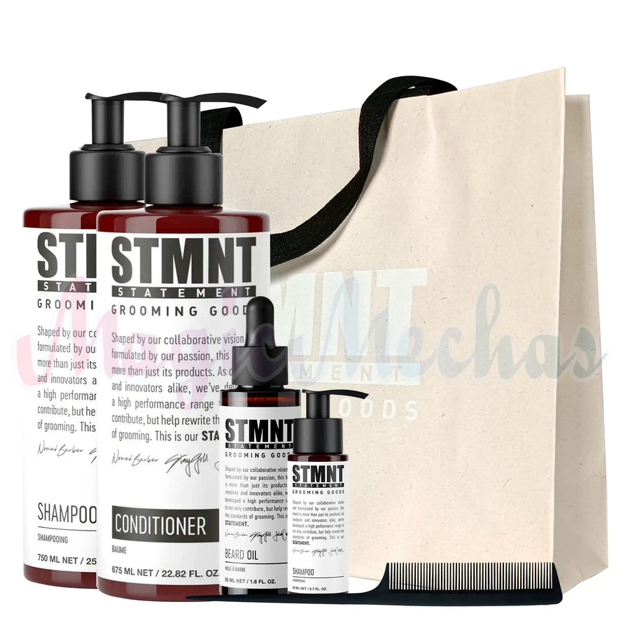 Kit STMNT Shampoo + Acondicionador + Aceite Para Barba + Obsequios STMNT