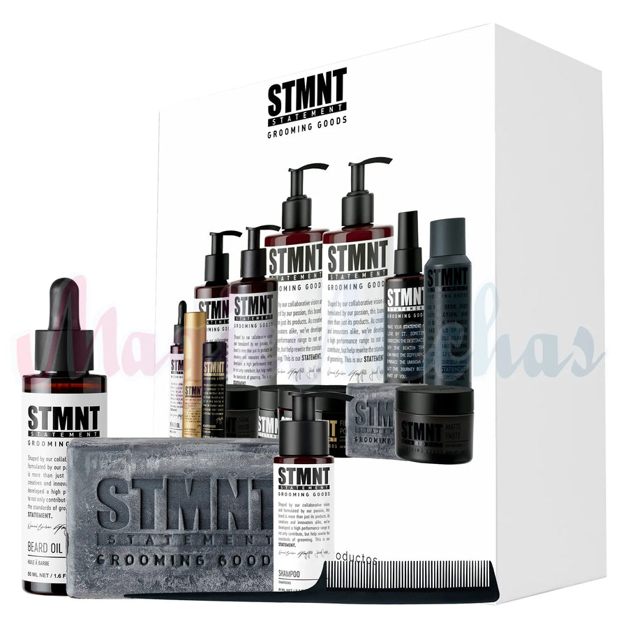 Kit STMNT Shampoo Sólido Para Cabello Y Cuerpo + Aceite Para Barba + Obsequios STMNT