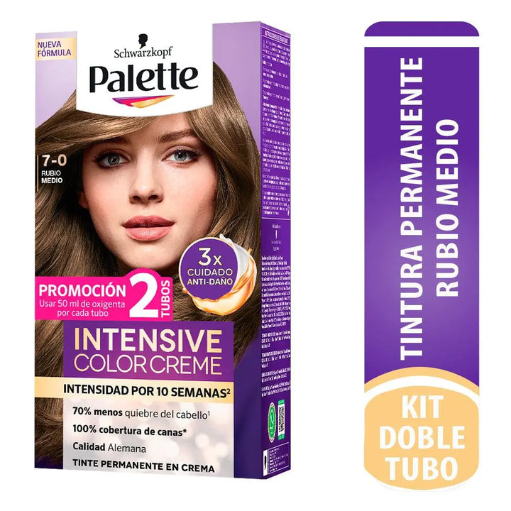 Palette Color Creme Doble Tubo 7-0 Rubio Medio - Magic Mechas