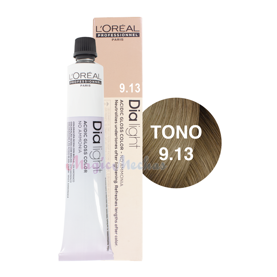 Loreal Dia Light Tinte Tono 9.13 Beige Muy Claro Ceniza Dorado 50ml. Loreal Profesional