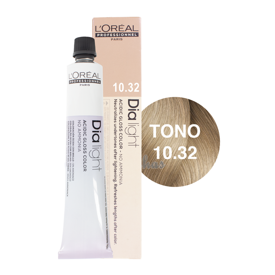 Loreal Dia Light Tinte Tono 10.32 Milkshake Dorado Perla 50ml. Loreal Profesional